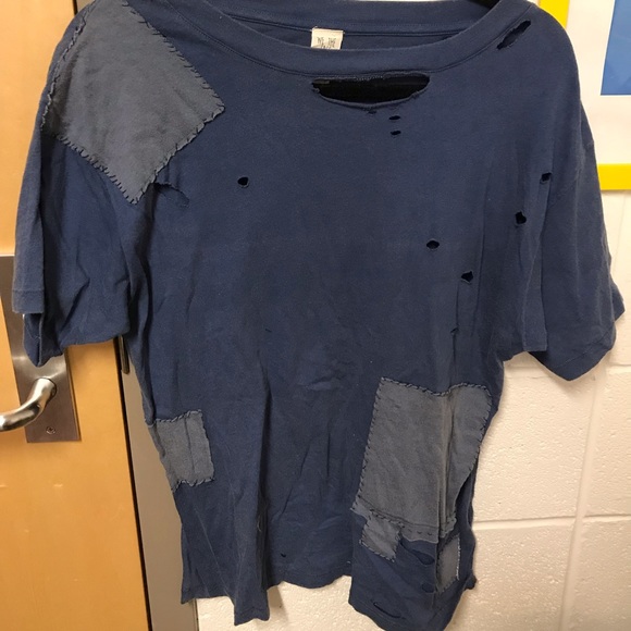 Distressed Patchwork Tee - Picture 1 of 3
